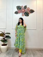 Mint floral anarkali set - kasumi.in